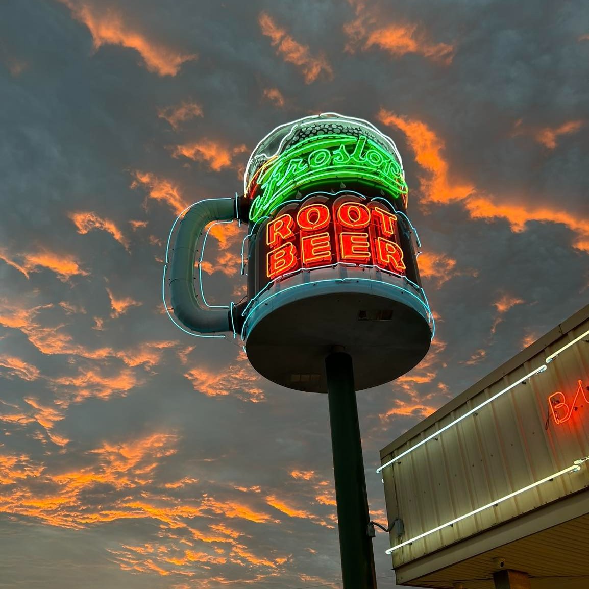 Frostop Neon Sign restored and installed by New Orleans illuminated sign company A-1 signs